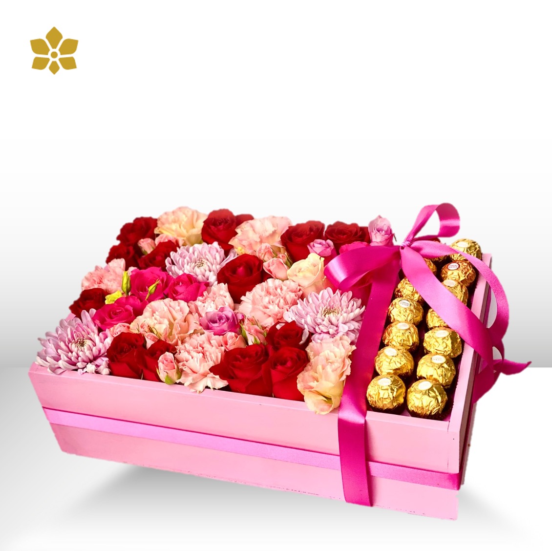 Caja Floral con Chocolates